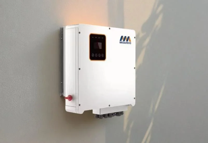 Close-up of a megarevo hybrid inverter